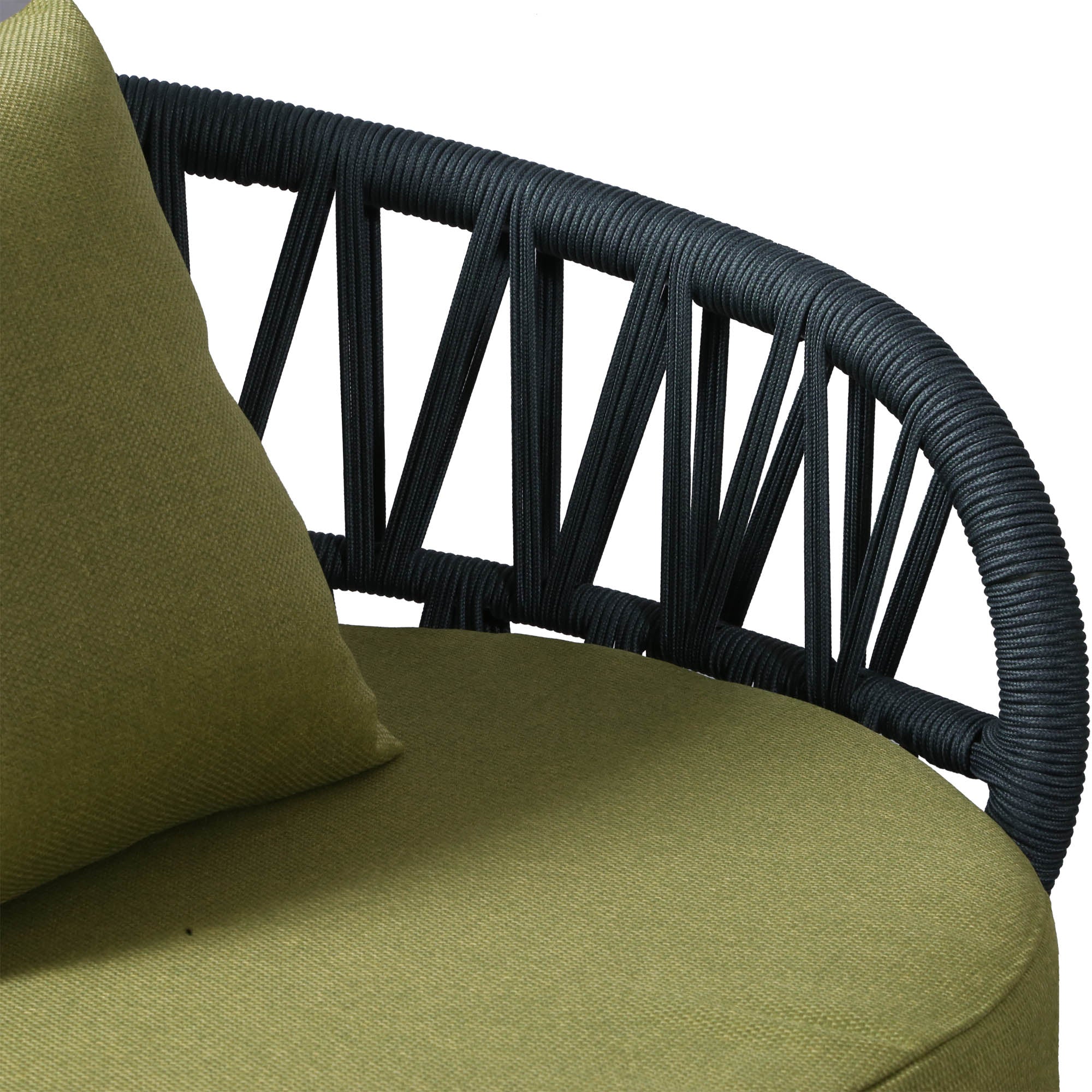 Due in 15/06/26 | Luna Range Olive Green & Anthracite Rope Sofa Set | Premium Outdoor Lounge Furniture