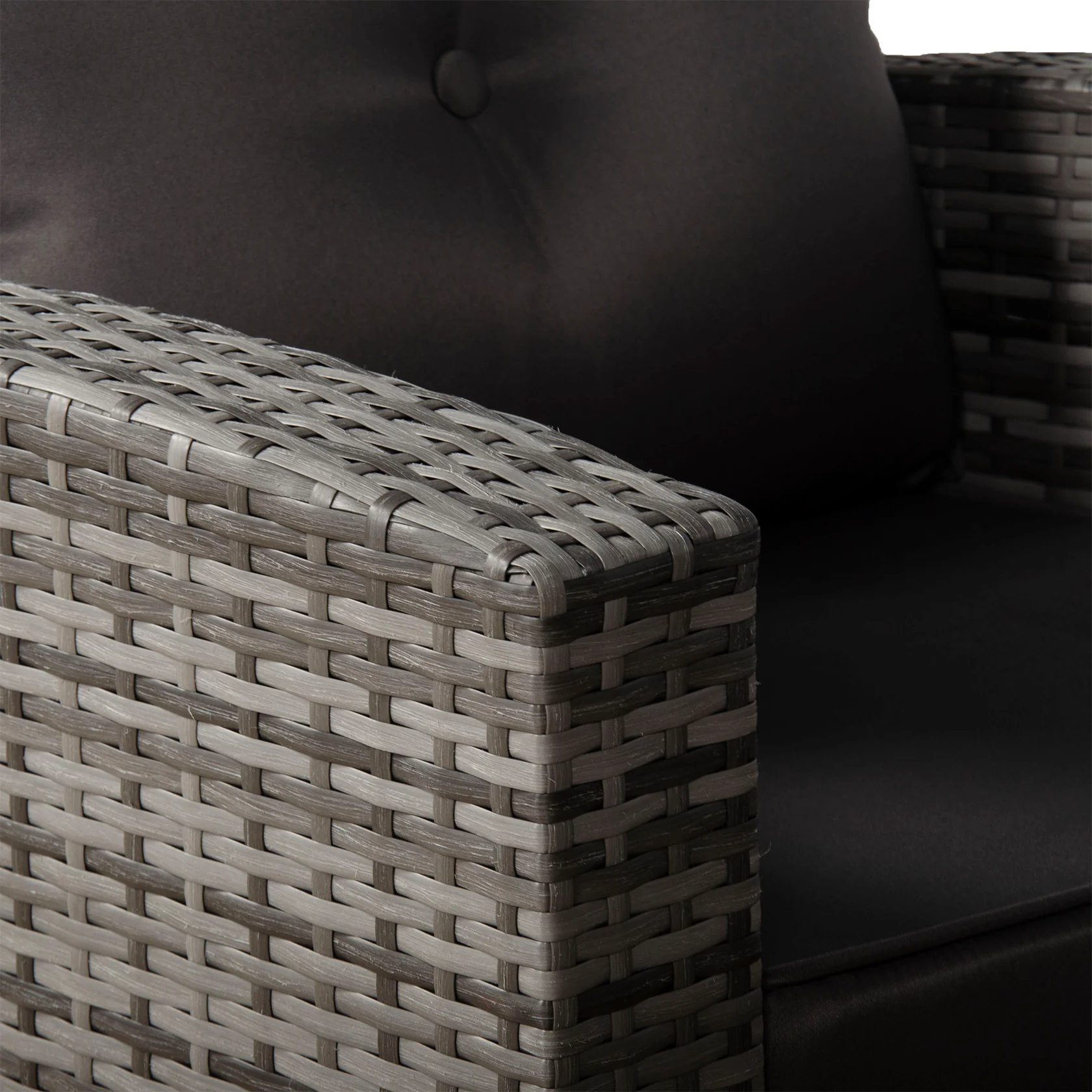 SALE | Henley Range Elite Lhf Corner Sofa Set with Dining Table and Arm Chair in Grey Rattan