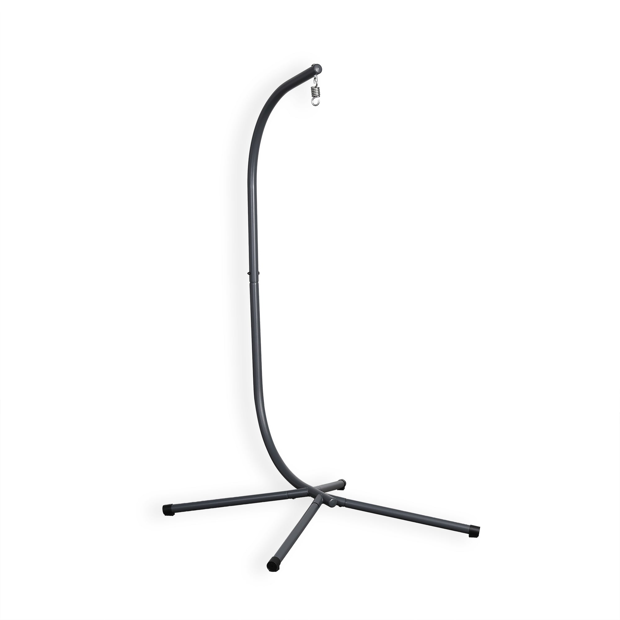 Nest Hanging Egg Chair with Stand, Thick Showerproof Cushions, for Living Room,Balcony or Outdoor, Grey Weave & Black Stand (RR-EC-02)