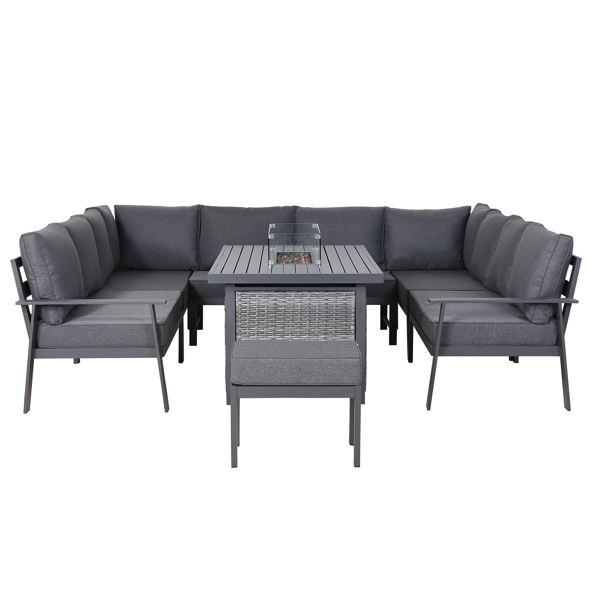 Titan Range U-Shape Corner Sofa Set with Fire Pit Table