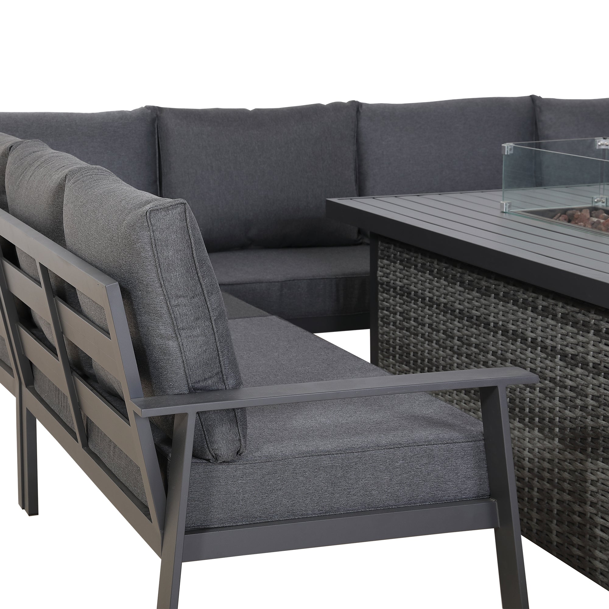 Titan Range U-Shape Corner Sofa Set with Fire Pit Table