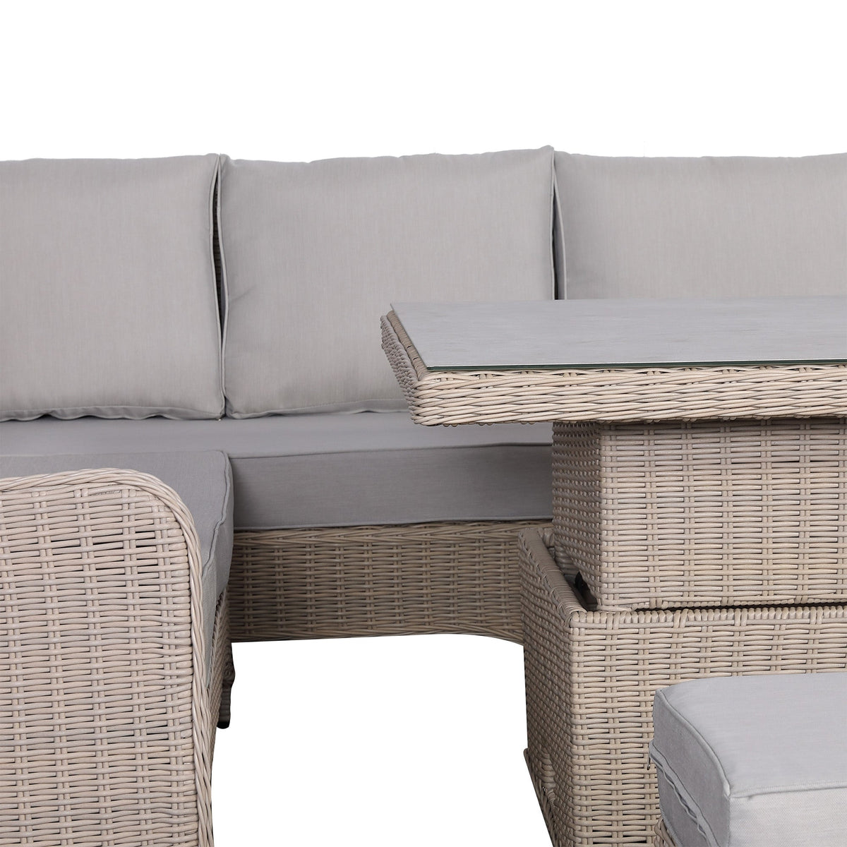 Oxford Range Left Hand Corner Sofa Set with Armchair, Footstools and Rising Table