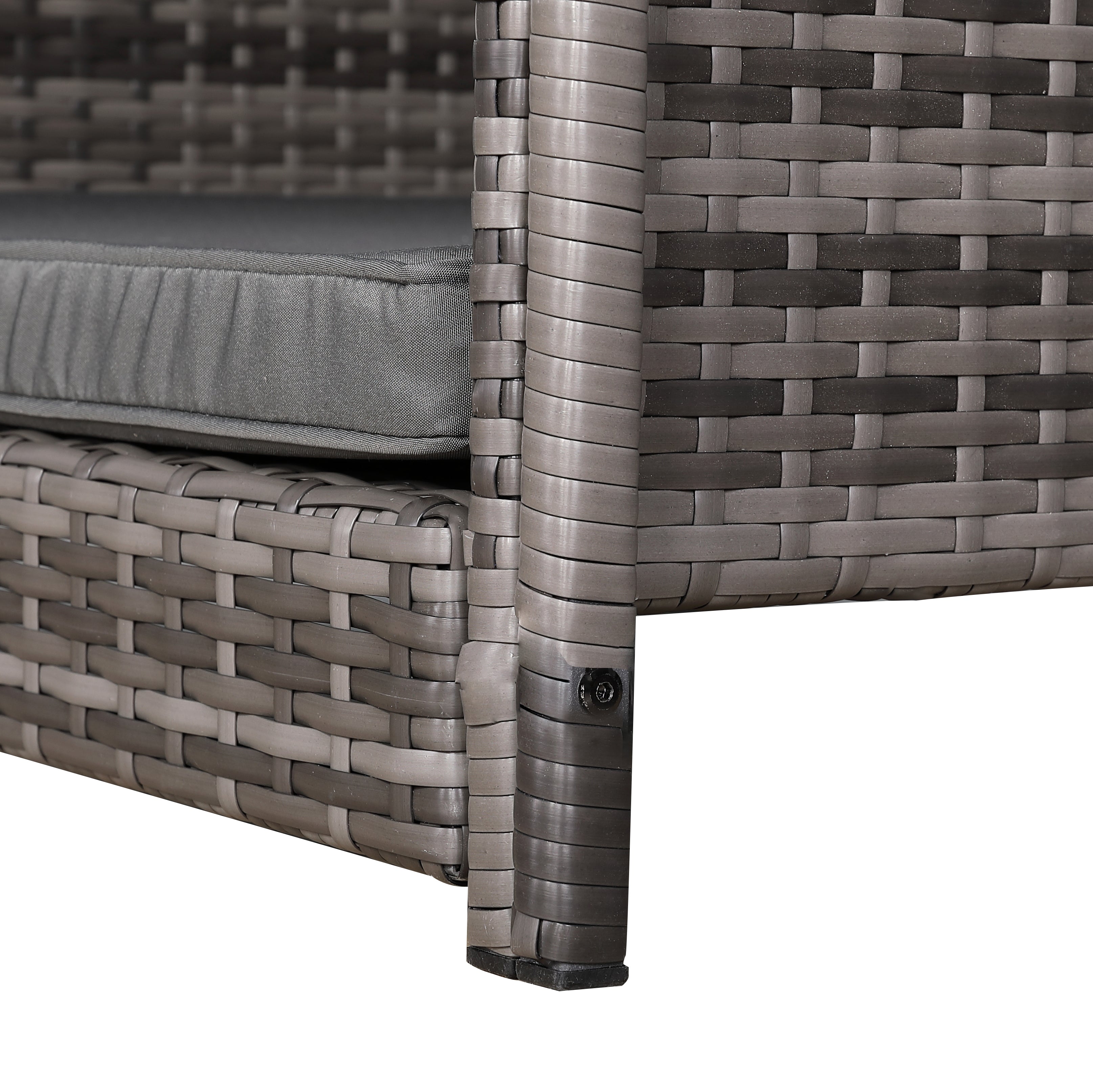 Nest Range - Wicker Raised Dog House | Rattan Dog Bed for Indoor/Outdoor with Removable Roof & Cushion (Grey) - Available in S, M, L