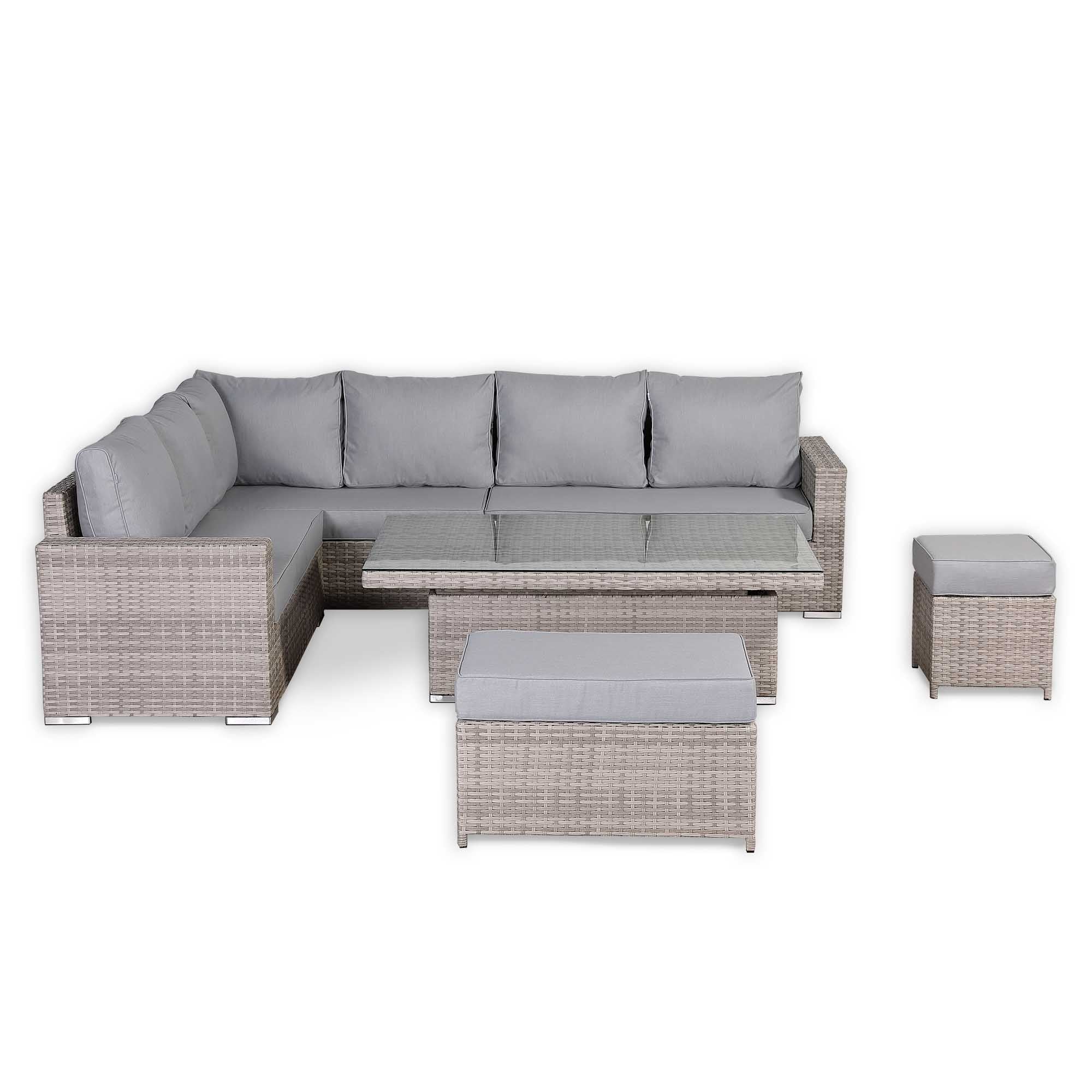 Aurora Range High Back Left Hand Corner Sofa Set with Rising Table