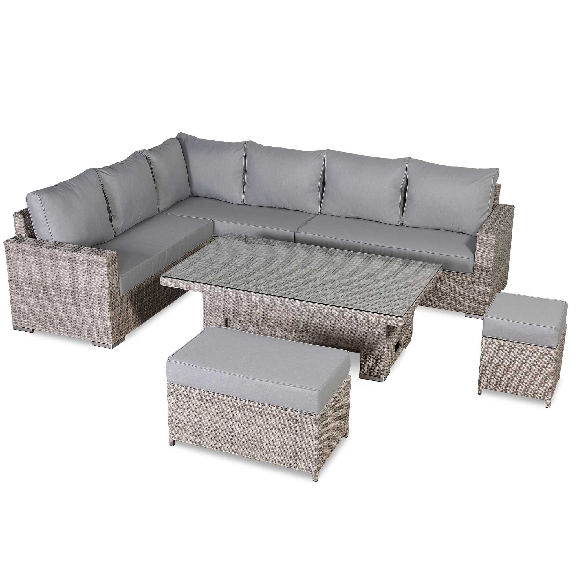 Aurora Range High Back Left Hand Corner Sofa Set with Rising Table