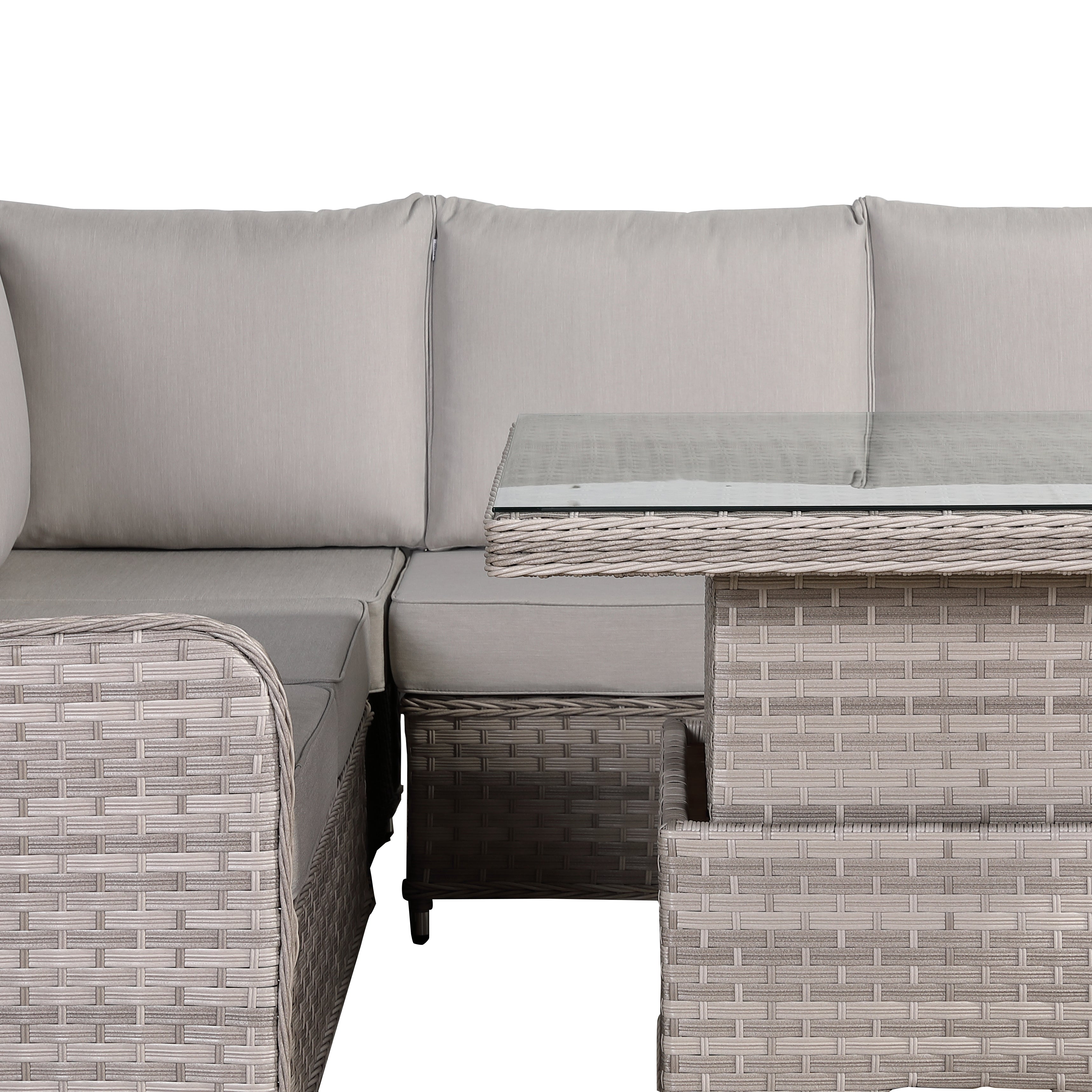 Havana Range Square Corner Sofa Set with Rising Table