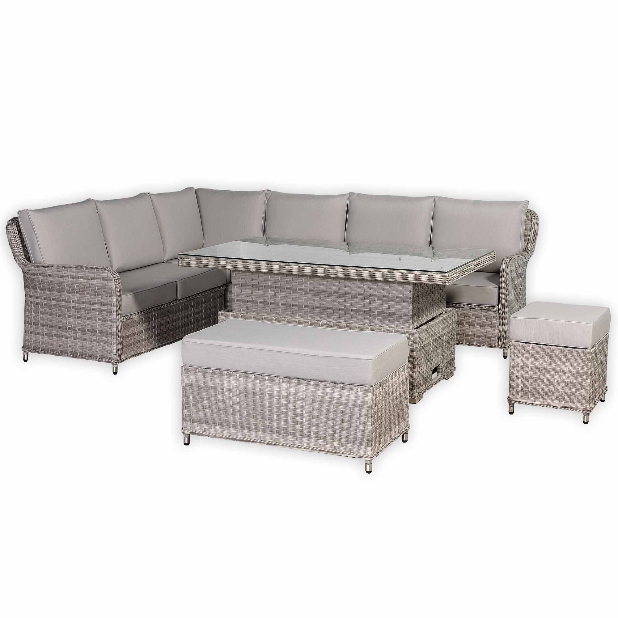 Havana Range High Back Left Hand Corner Sofa Set with Rising Table