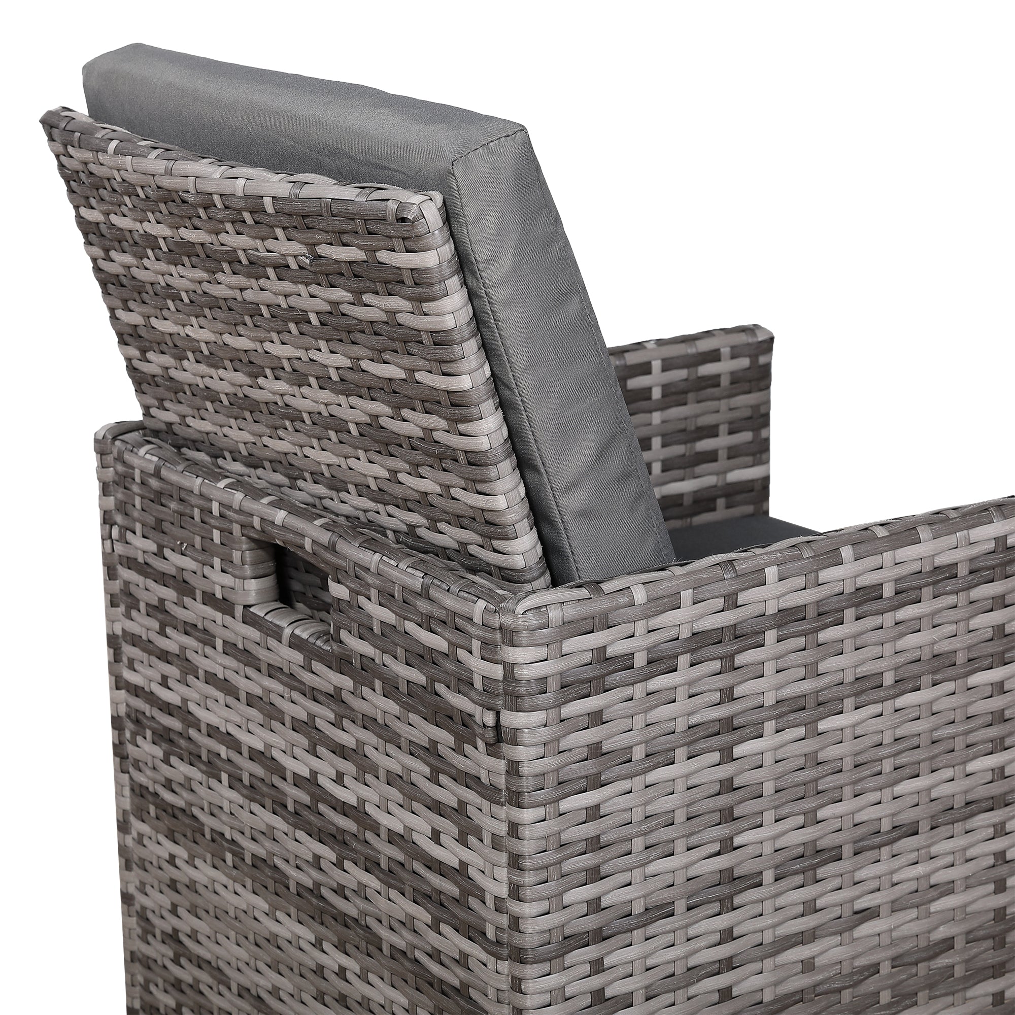 Luxury 3-Piece Cube Garden Bistro Set – Premium Grey Wicker Furniture for Balcony & Patio