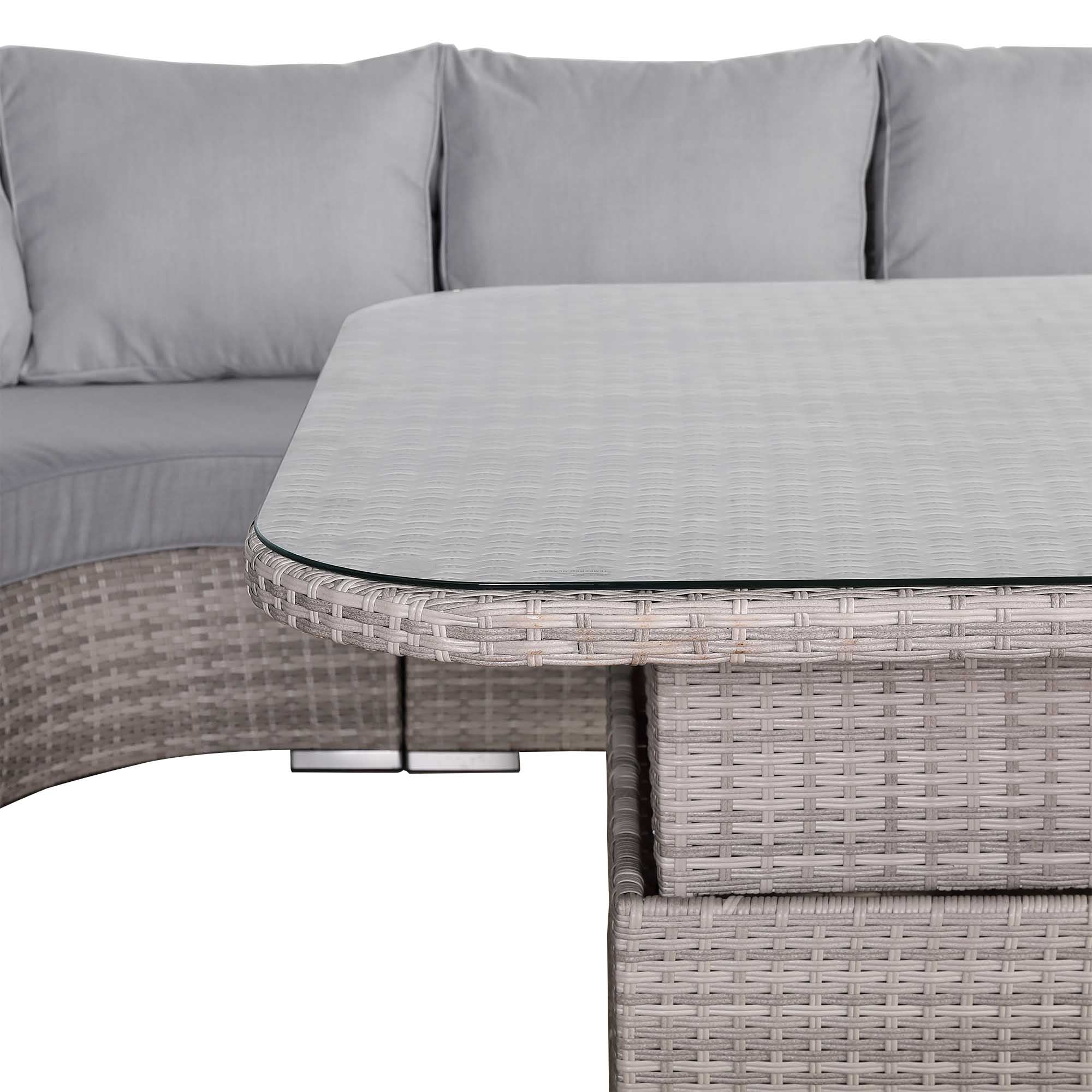 Aurora Range Large Round Corner Sofa Set with Rising Table