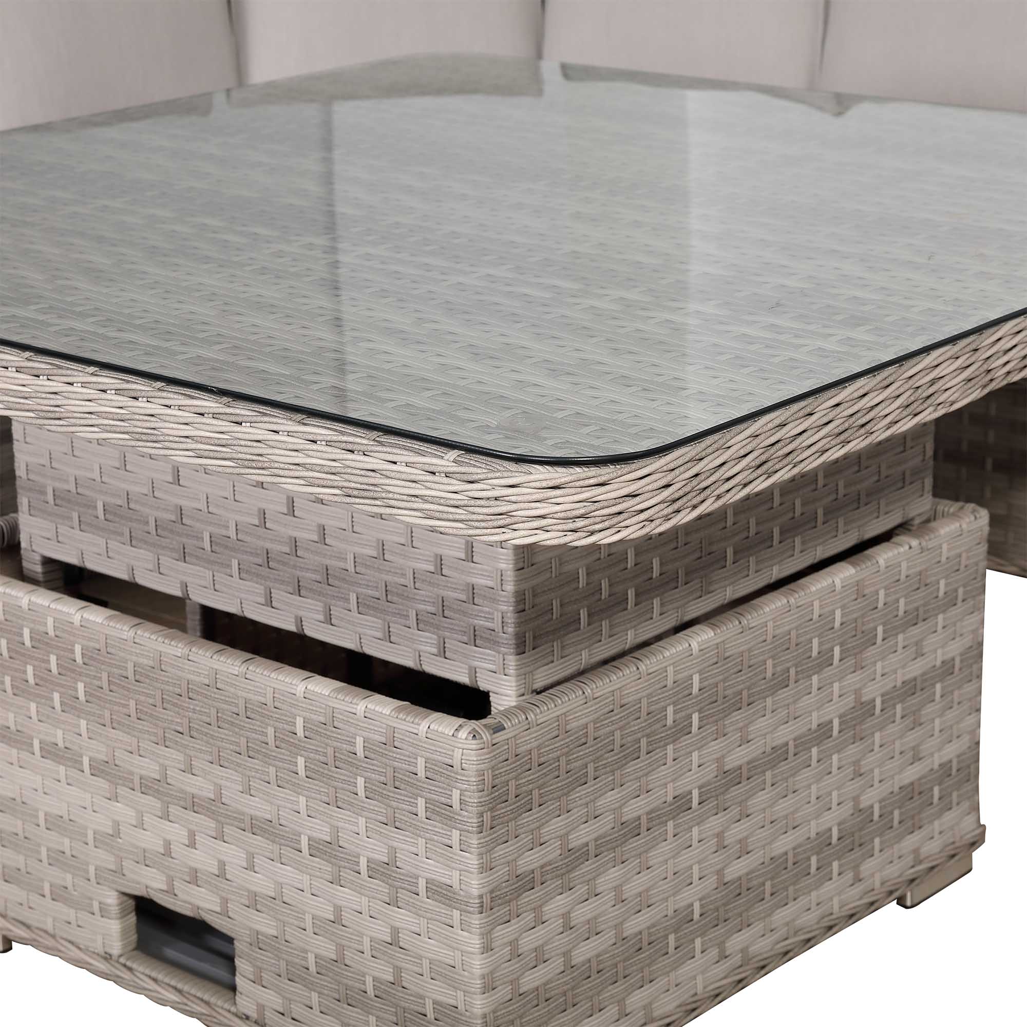 Havana Range Round Corner Sofa Set with Rising Table