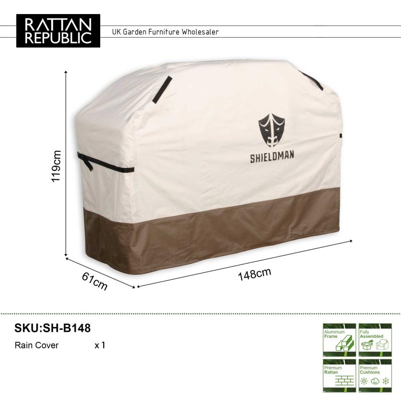 SH-B148-(148x61xH119cm) BBQ Heavy Duty Waterproof Cover for Barbecue