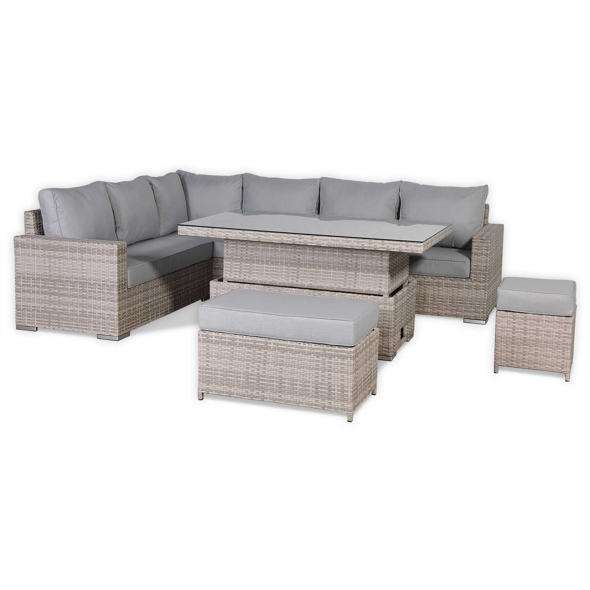 Aurora Range High Back Left Hand Corner Sofa Set with Rising Table