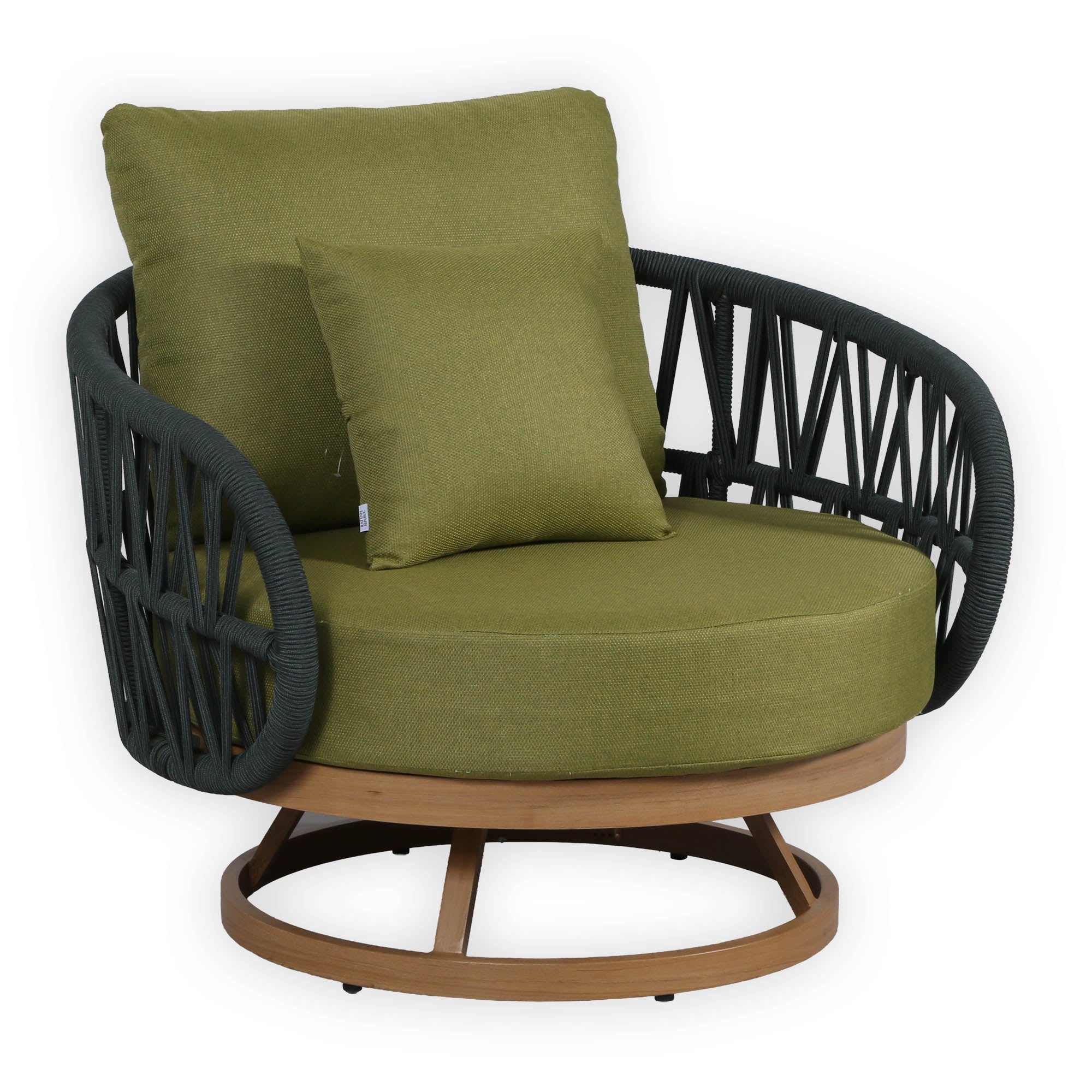 Due in 15/06/26 | Luna Range Olive Green & Anthracite Rope Sofa Set | Premium Outdoor Lounge Furniture