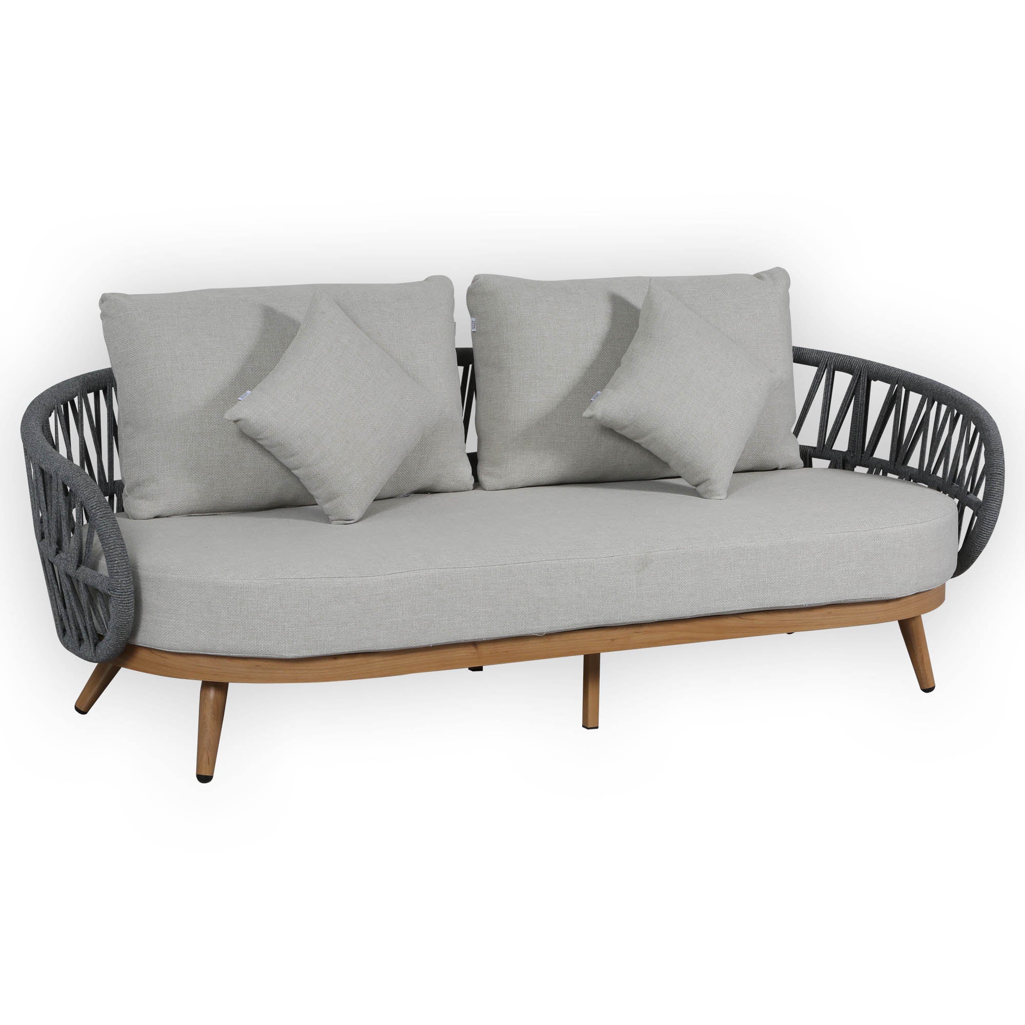 Due in 15/06/26 |Luna Range White & Anthracite Rope Sofa Set | Premium Outdoor Lounge Furniture