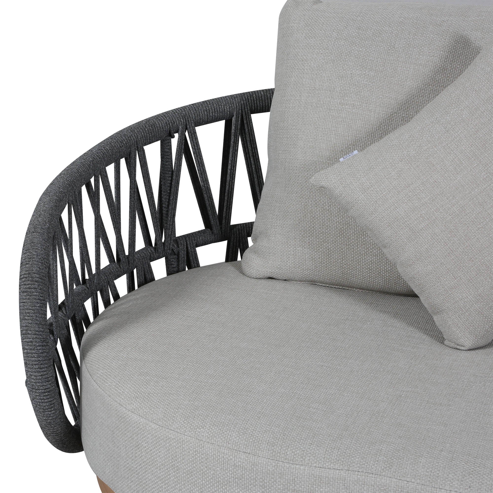 Due in 15/06/26 |Luna Range White & Anthracite Rope Sofa Set | Premium Outdoor Lounge Furniture