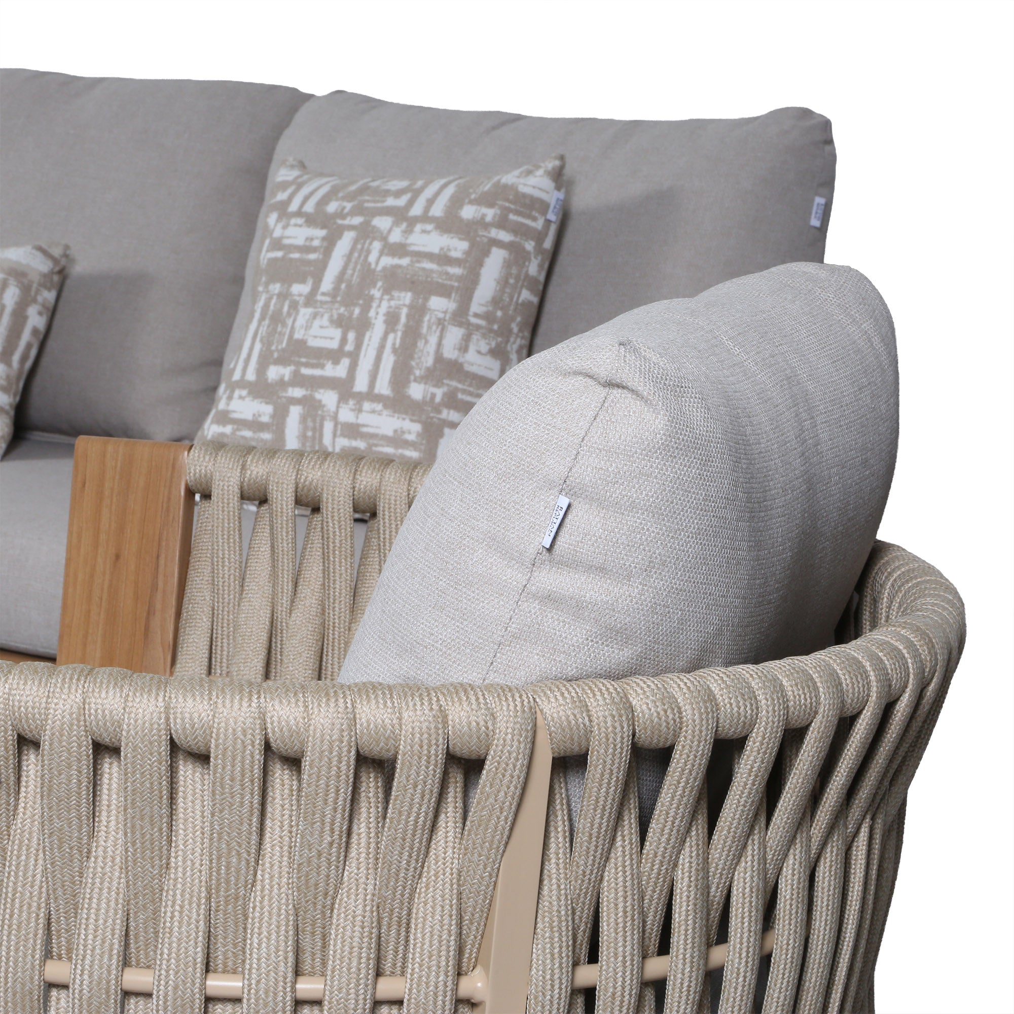 Due in 15/06/26 |Orion Range Natural Rope & Wood-Effect Aluminium Sofa Set | Premium Outdoor Lounge Furniture