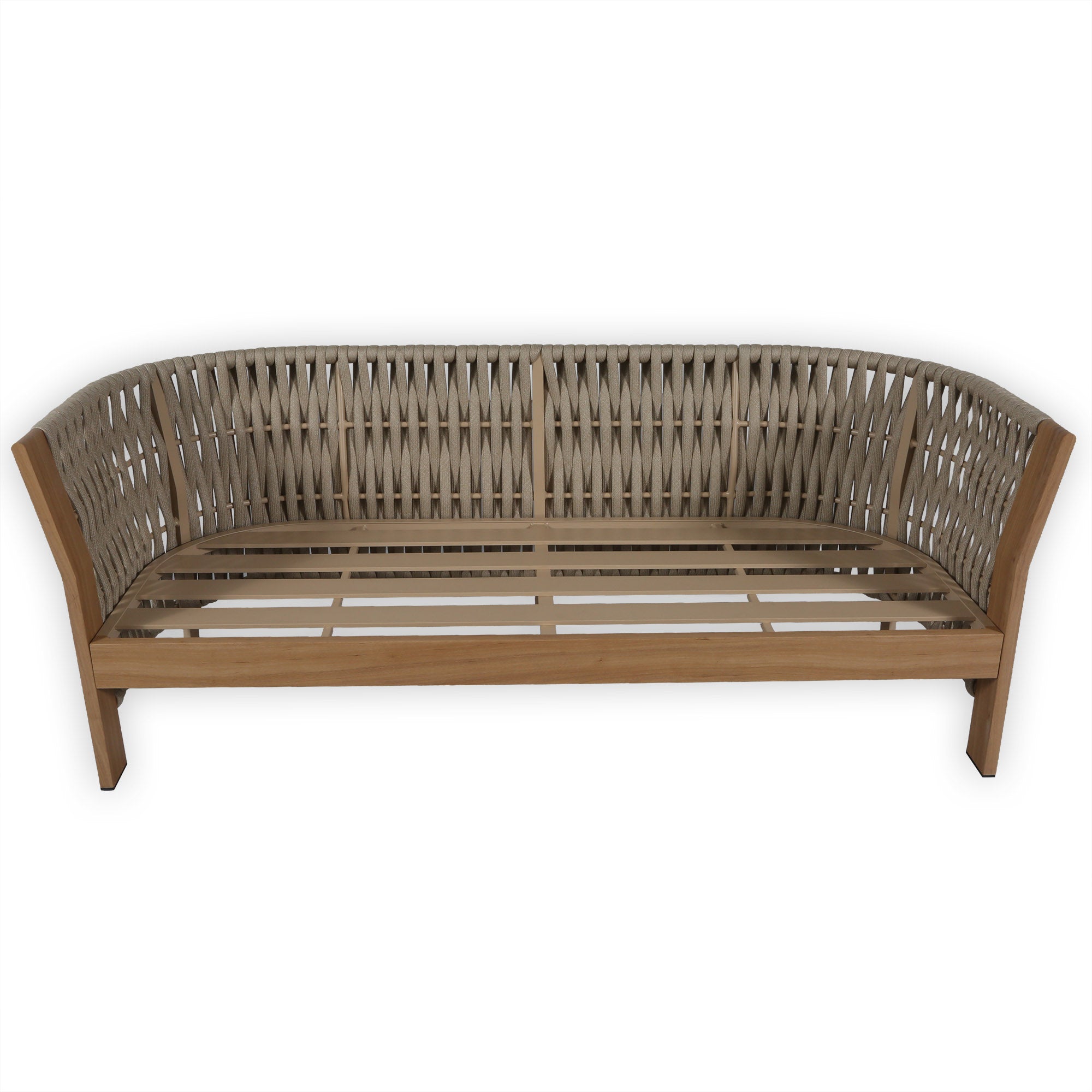 Due in 15/06/26 |Orion Range Natural Rope & Wood-Effect Aluminium Sofa Set | Premium Outdoor Lounge Furniture