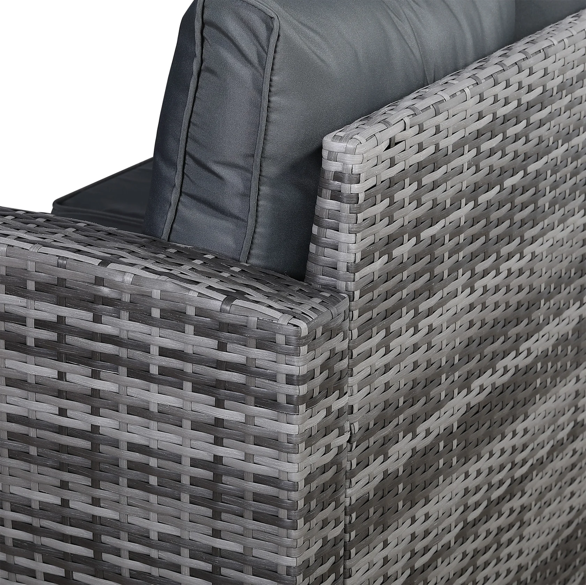 SALE | Henley Range Elite Lhf Corner Sofa Set with Dining Table and Arm Chair in Grey Rattan