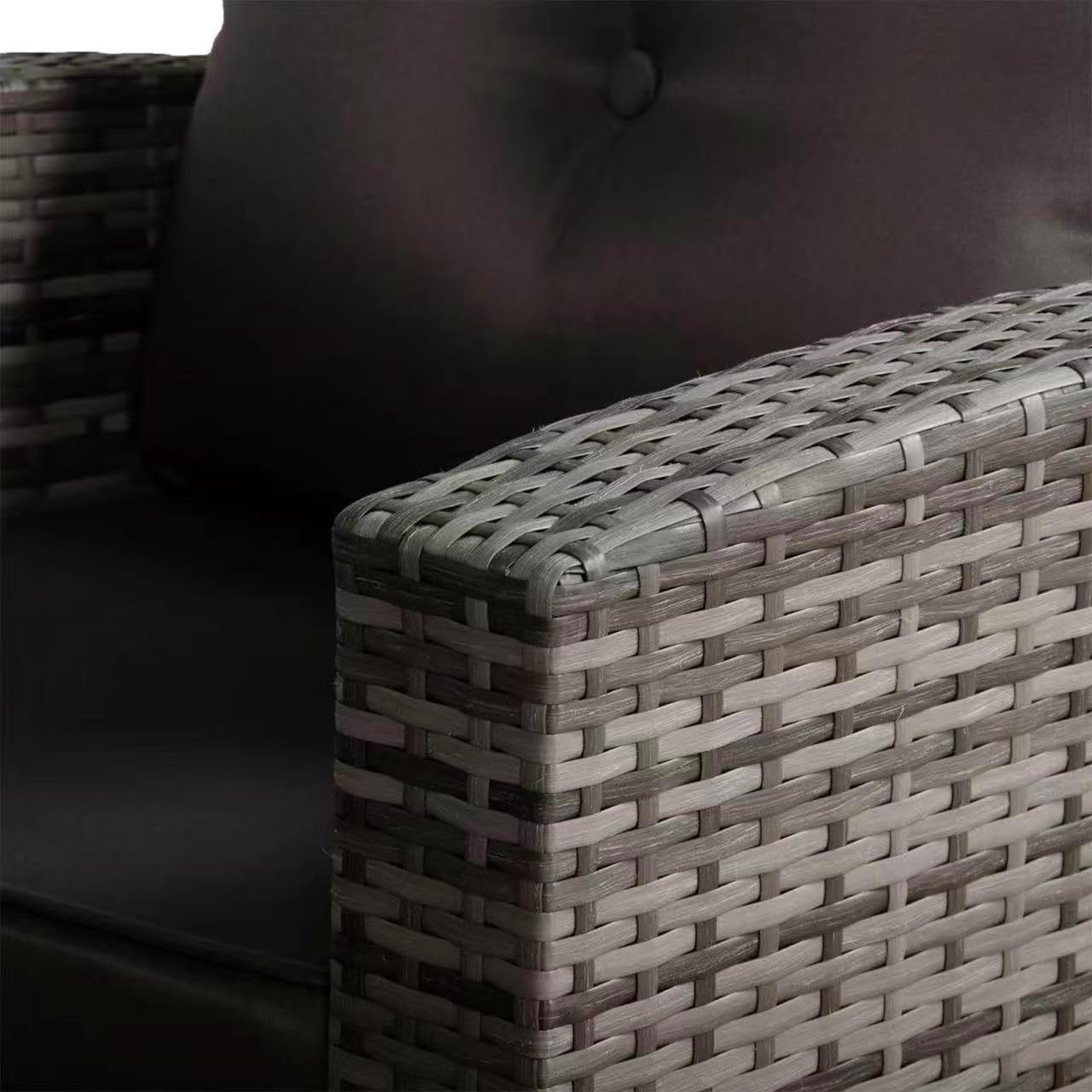 SALE | Henley Range Elite Rhf Corner Sofa Set with Dining Table and Arm Chair in Grey Rattan