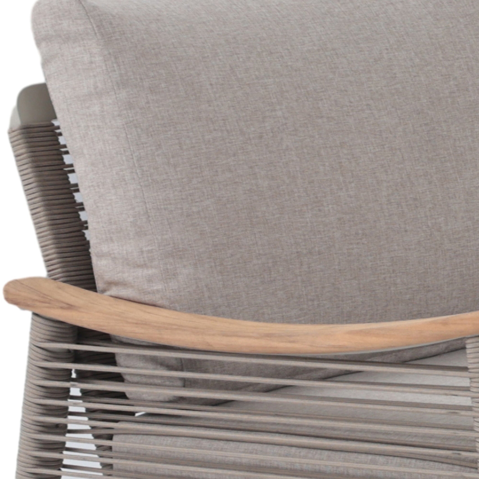 Berne Range Modular Corner Sofa Rope Set with 2 Coffee Tables with Teak Wood Top