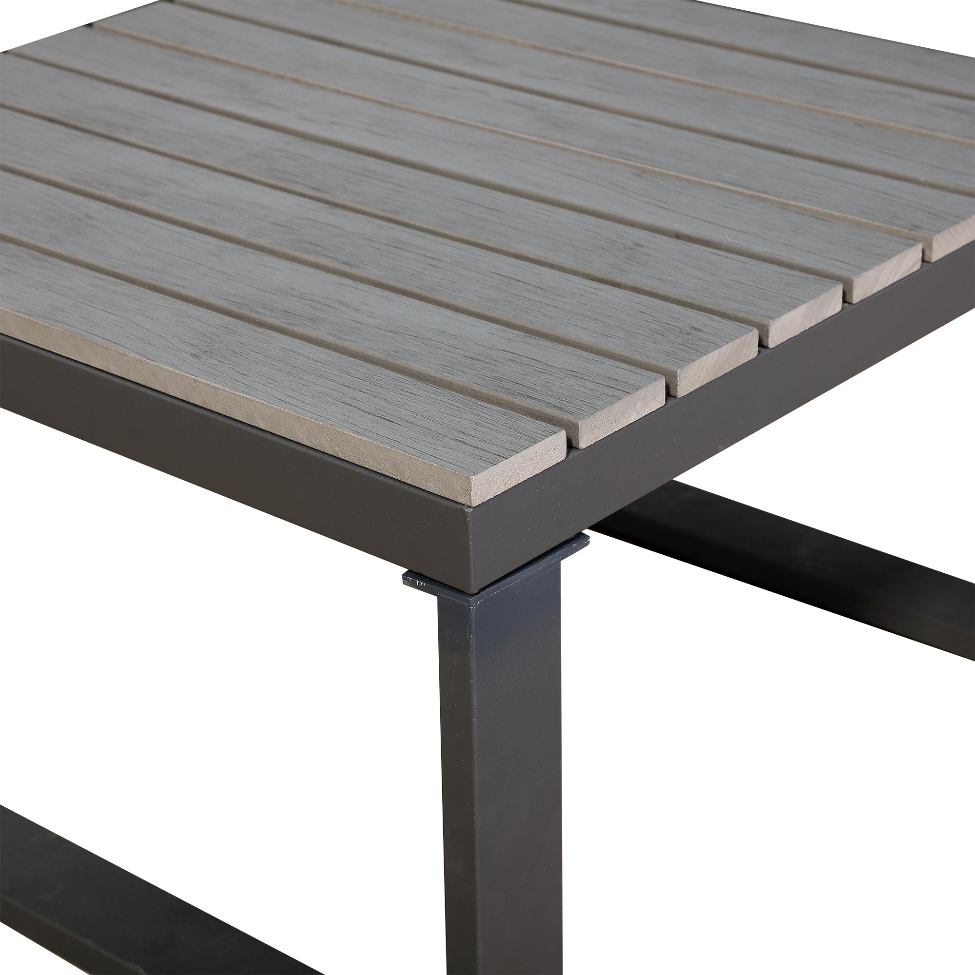 Dune Range Large Sofa Set Charcoal Aluminium Frame With Grey Cushions