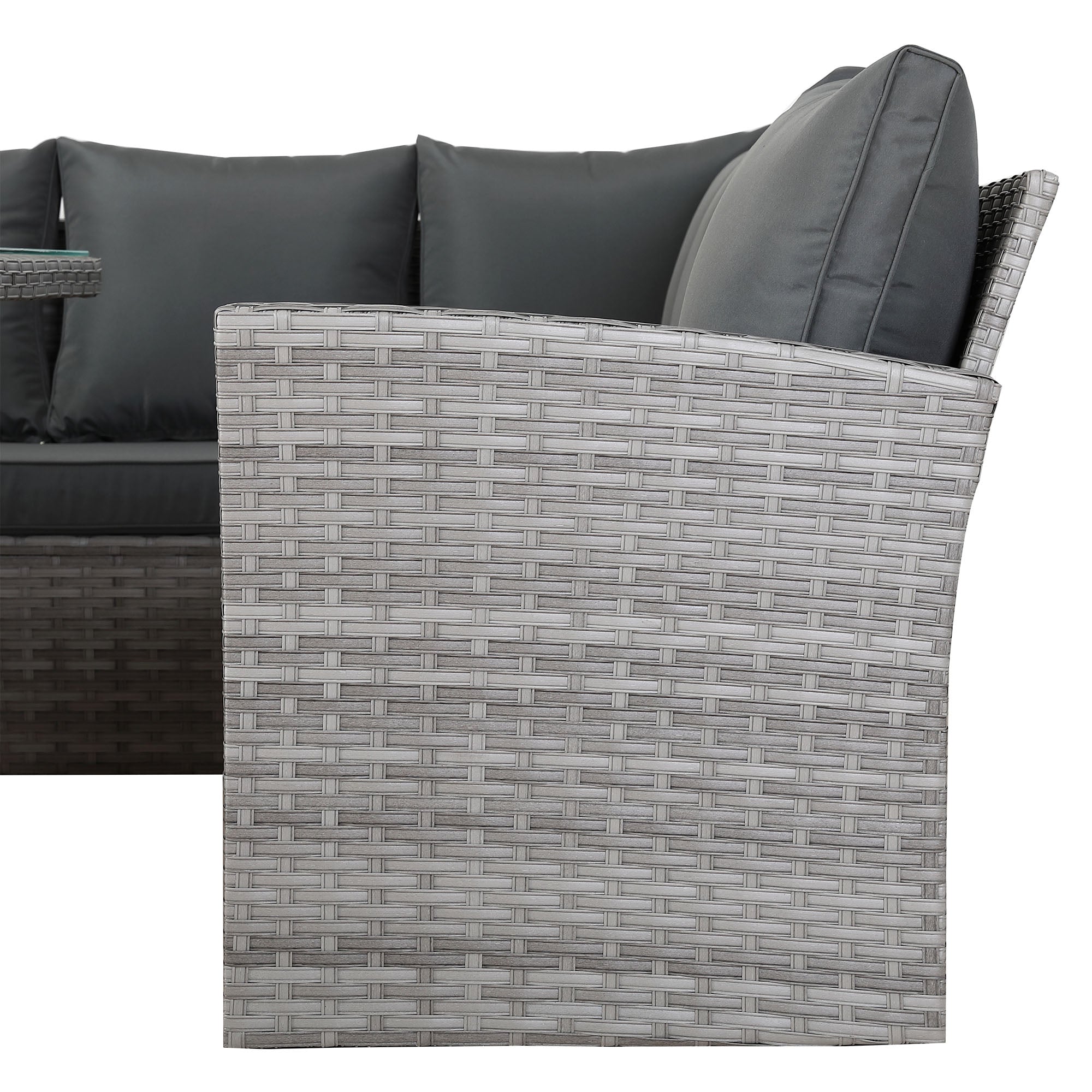 IN STOCK |Bristol Range 11-Seater Rattan Garden Furniture Set with Height-Adjustable Rising Table & Waterproof Cover - Luxury Symmetrical Corner Sofa