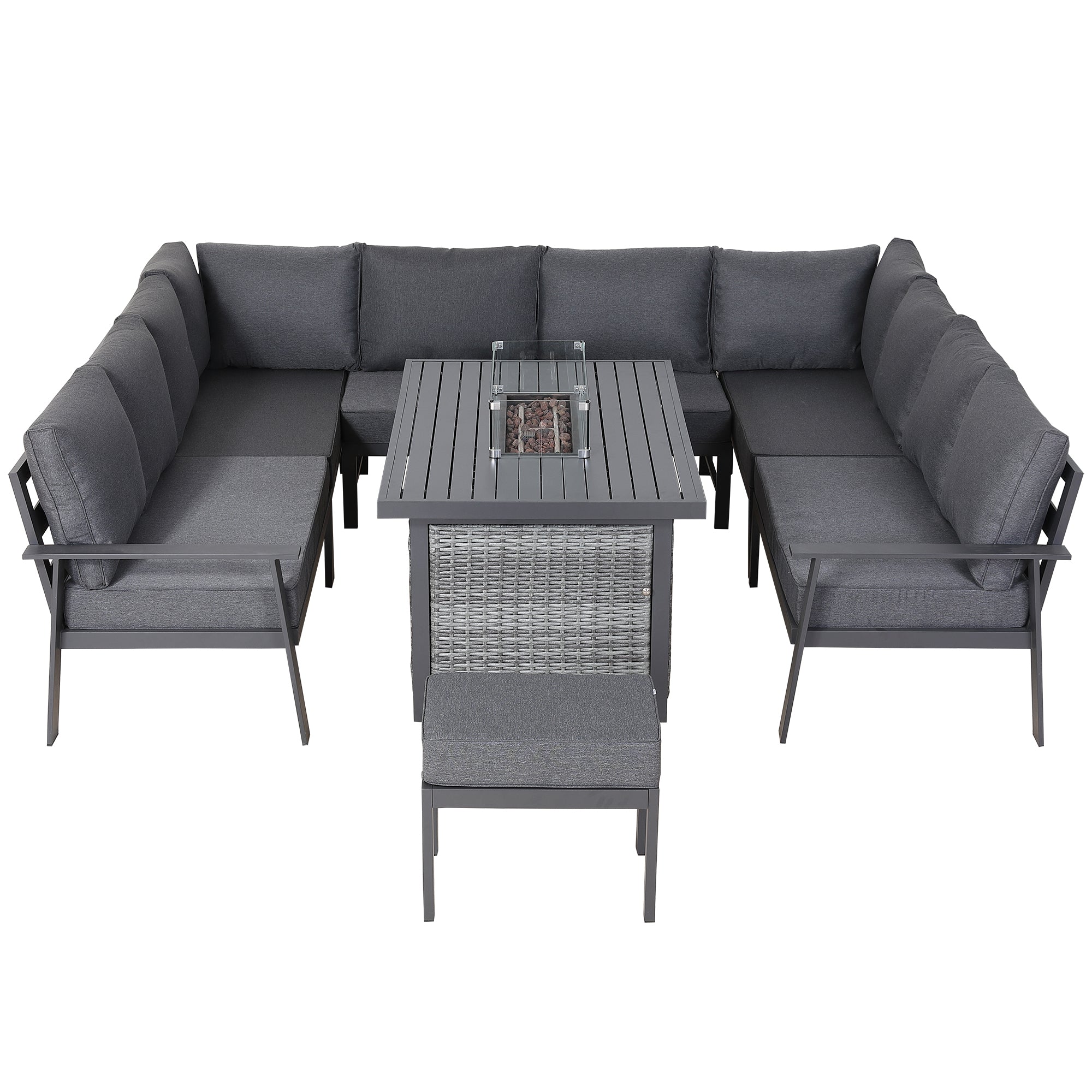 Titan Range U-Shape Corner Sofa Set with Fire Pit Table