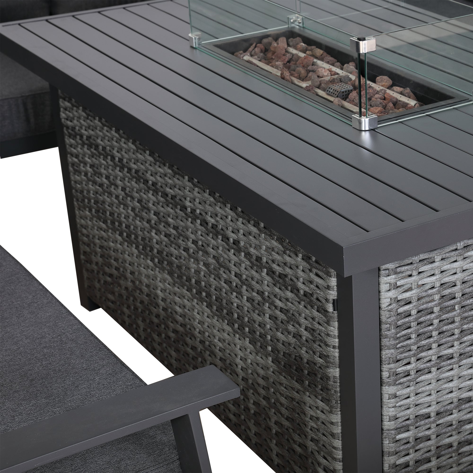 Titan Range U-Shape Corner Sofa Set with Fire Pit Table