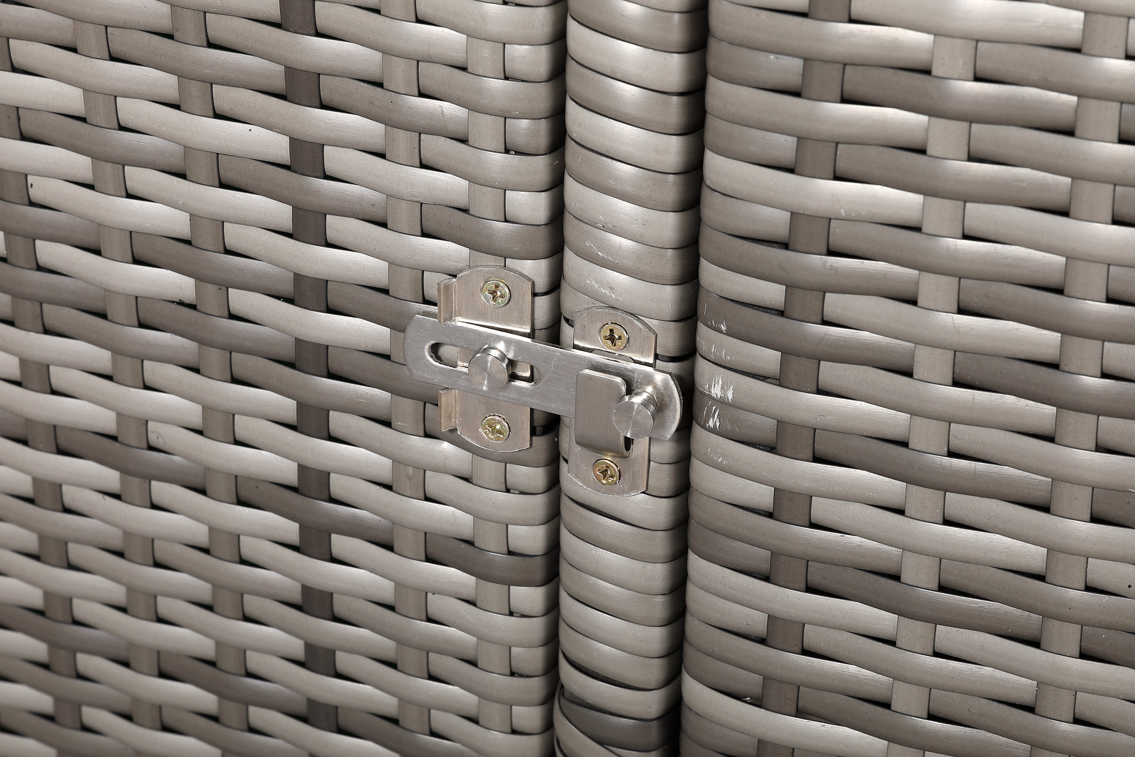 Nest wheelie bins shed / store in Grey Rattan Weave (WBS-3G)