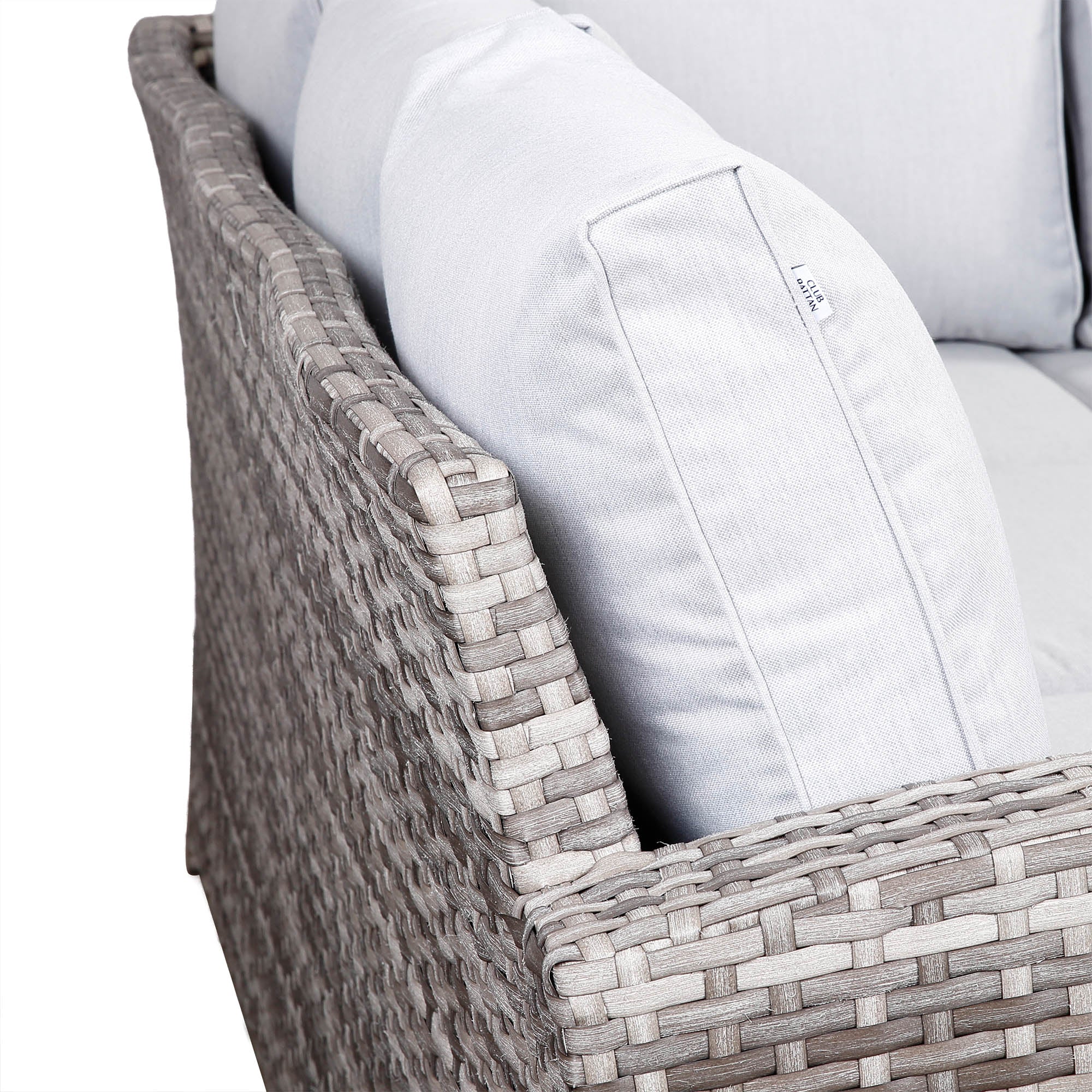 Sloane Range Left Hand Corner Sofa Set with Rising Table in Rustic Grey Weave (2021 version)