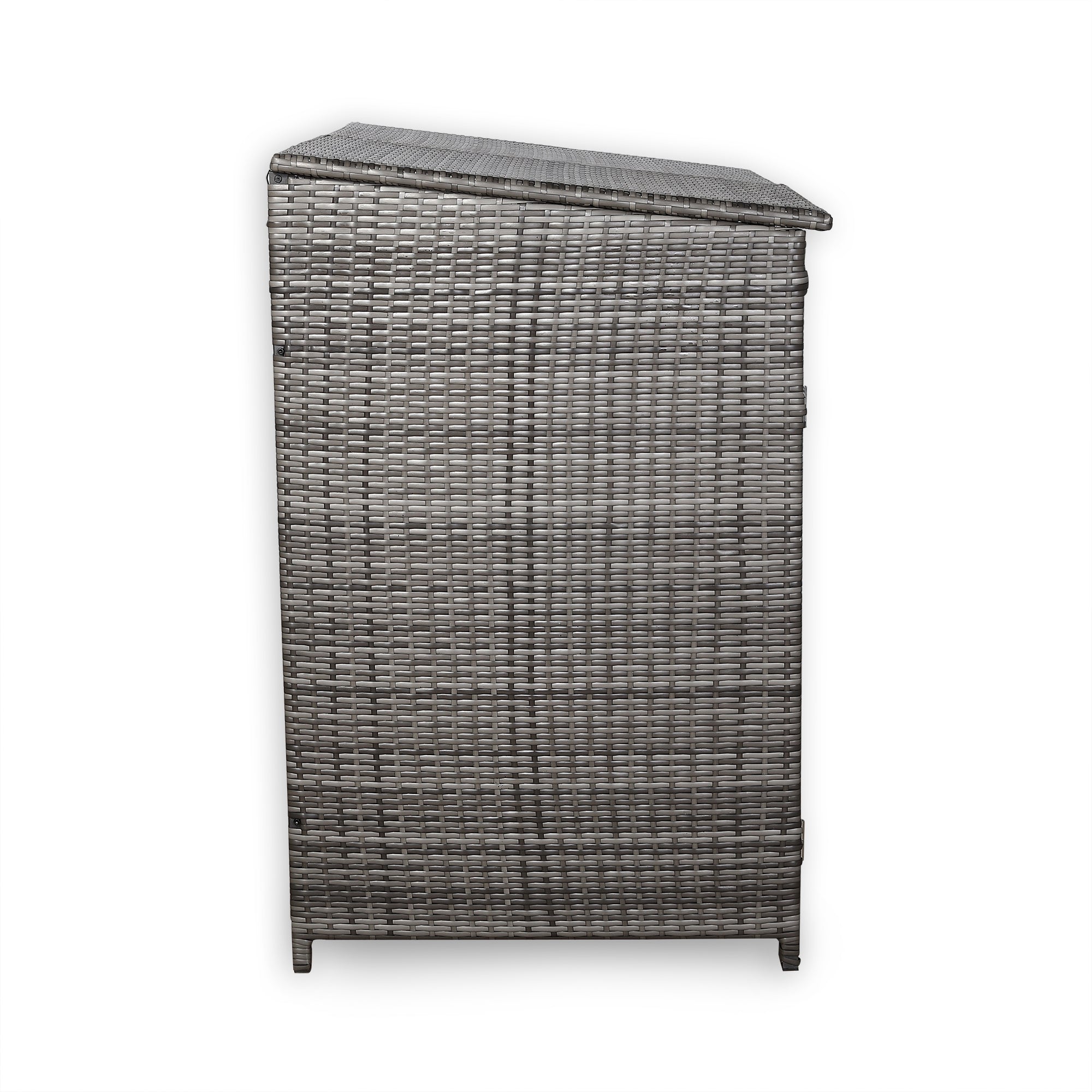 Nest wheelie bins shed / store in Grey Rattan Weave (WBS-2G)
