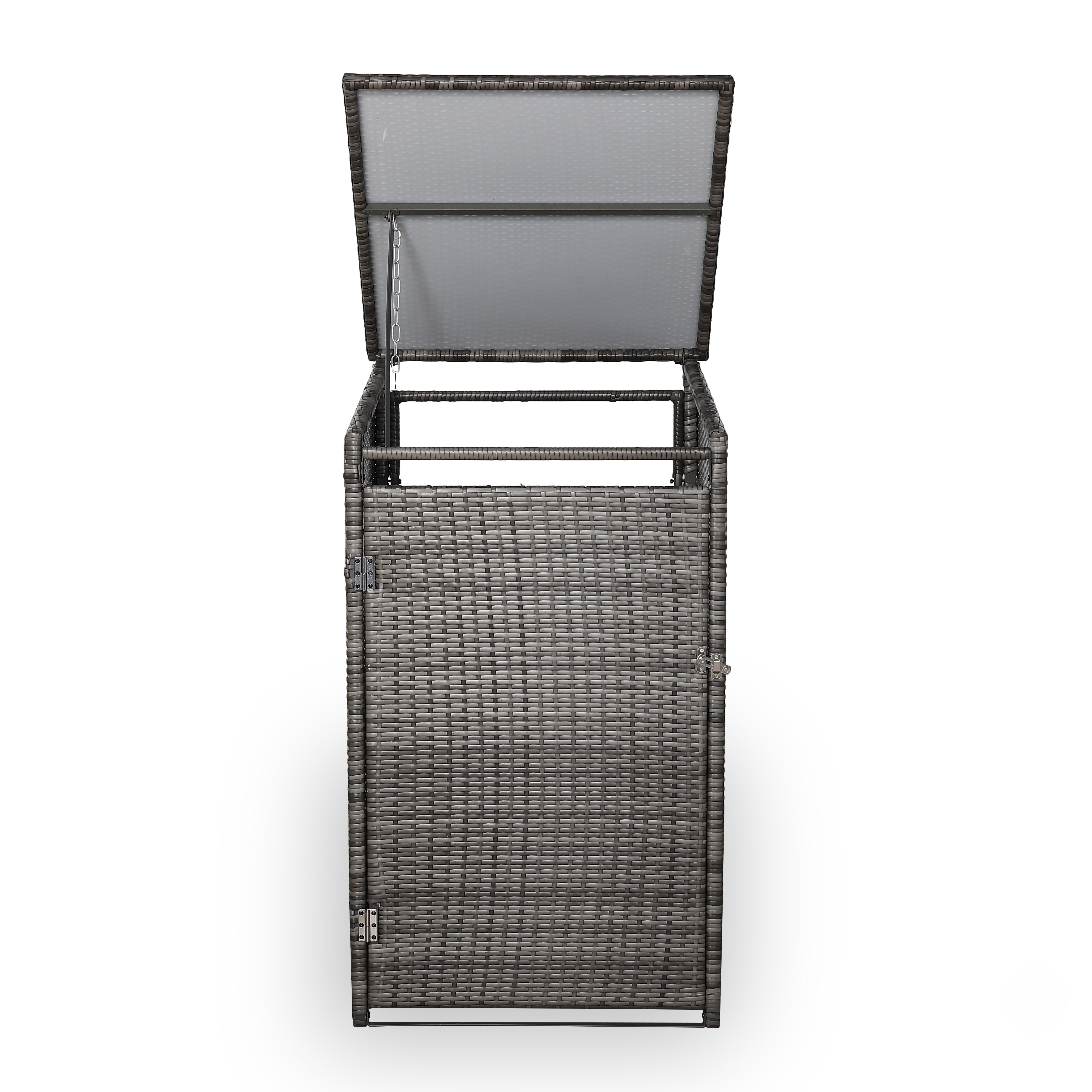 Nest wheelie bin shed / store in Grey Rattan Weave (WBS-1G)