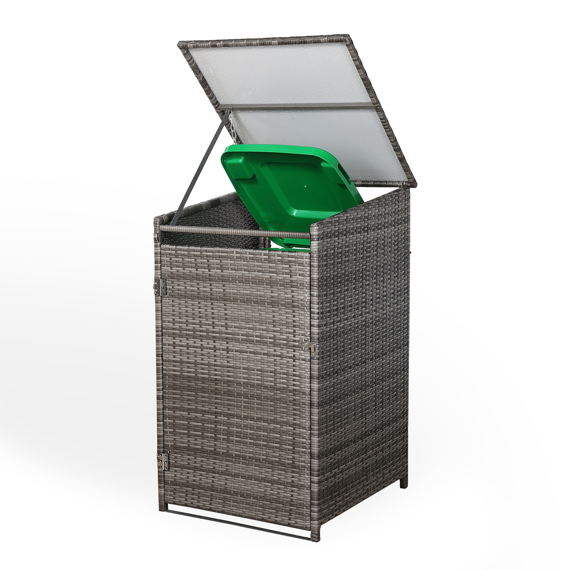 Nest wheelie bin shed / store in Grey Rattan Weave (WBS-1G)
