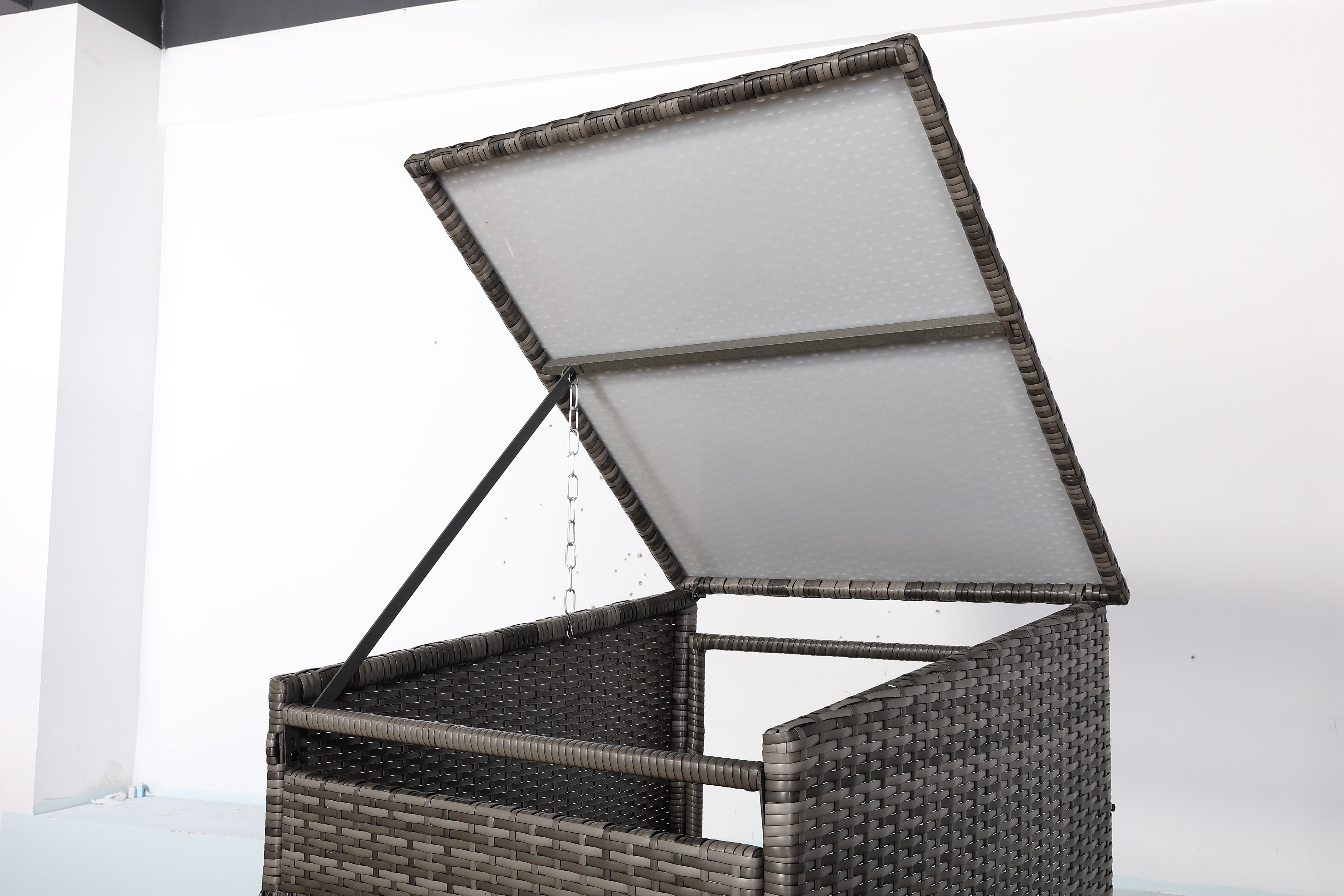Nest wheelie bin shed / store in Grey Rattan Weave (WBS-1G)