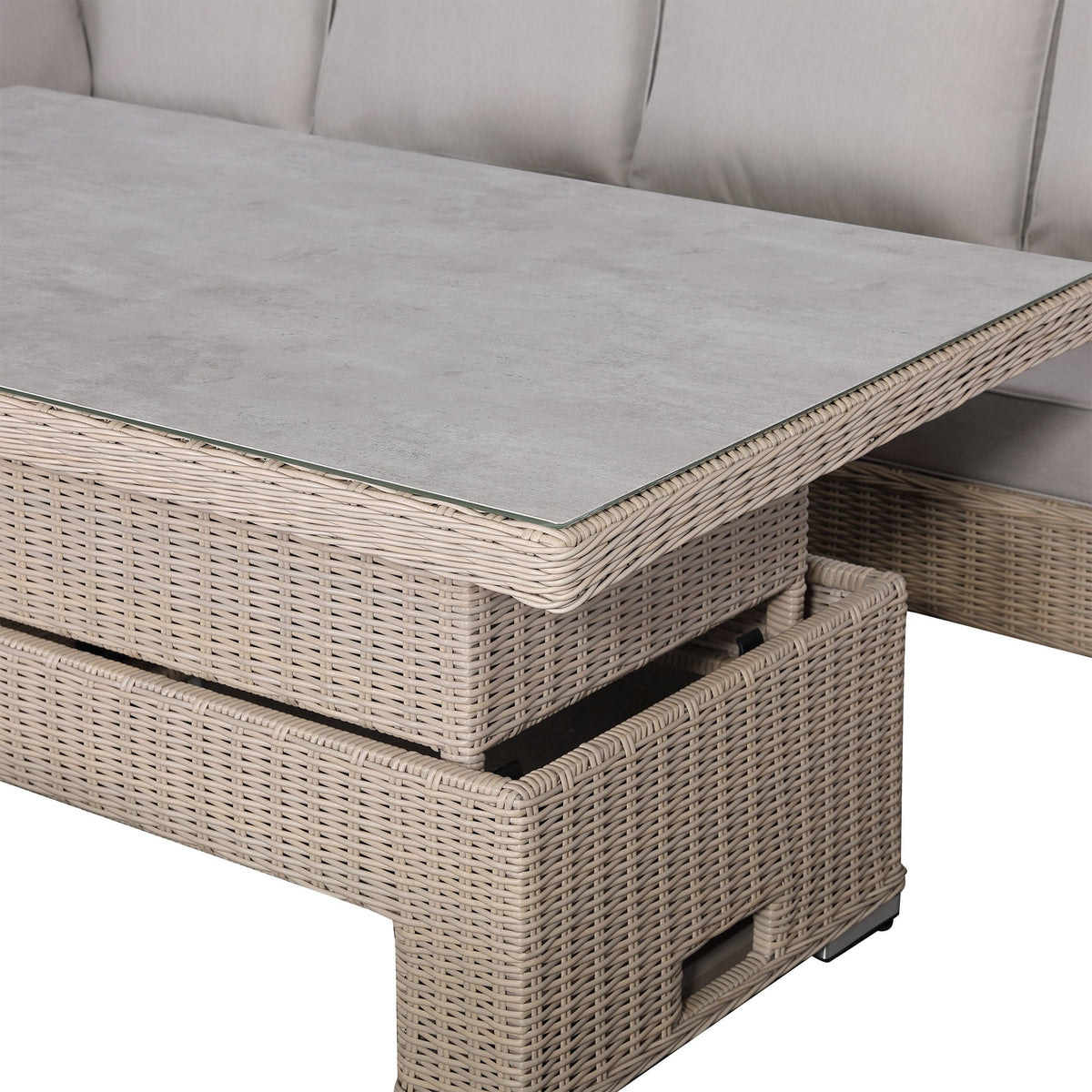Oxford Range Left Hand Corner Sofa Set with Armchair, Footstools and Rising Table