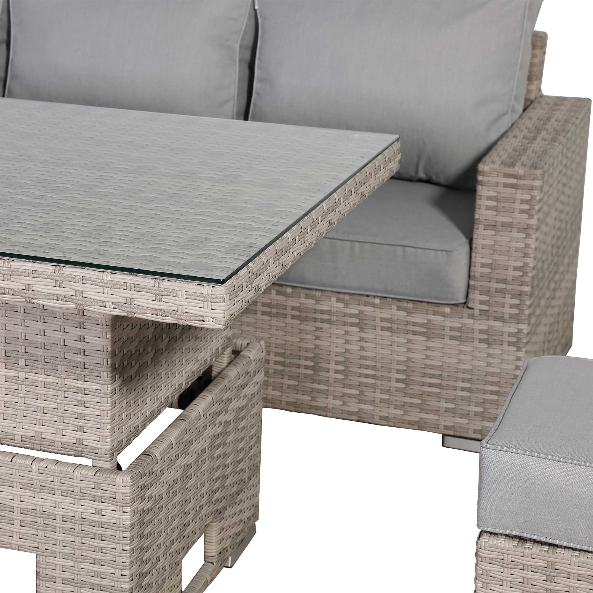 Aurora Range High Back Left Hand  Corner Sofa Set with Rising Table