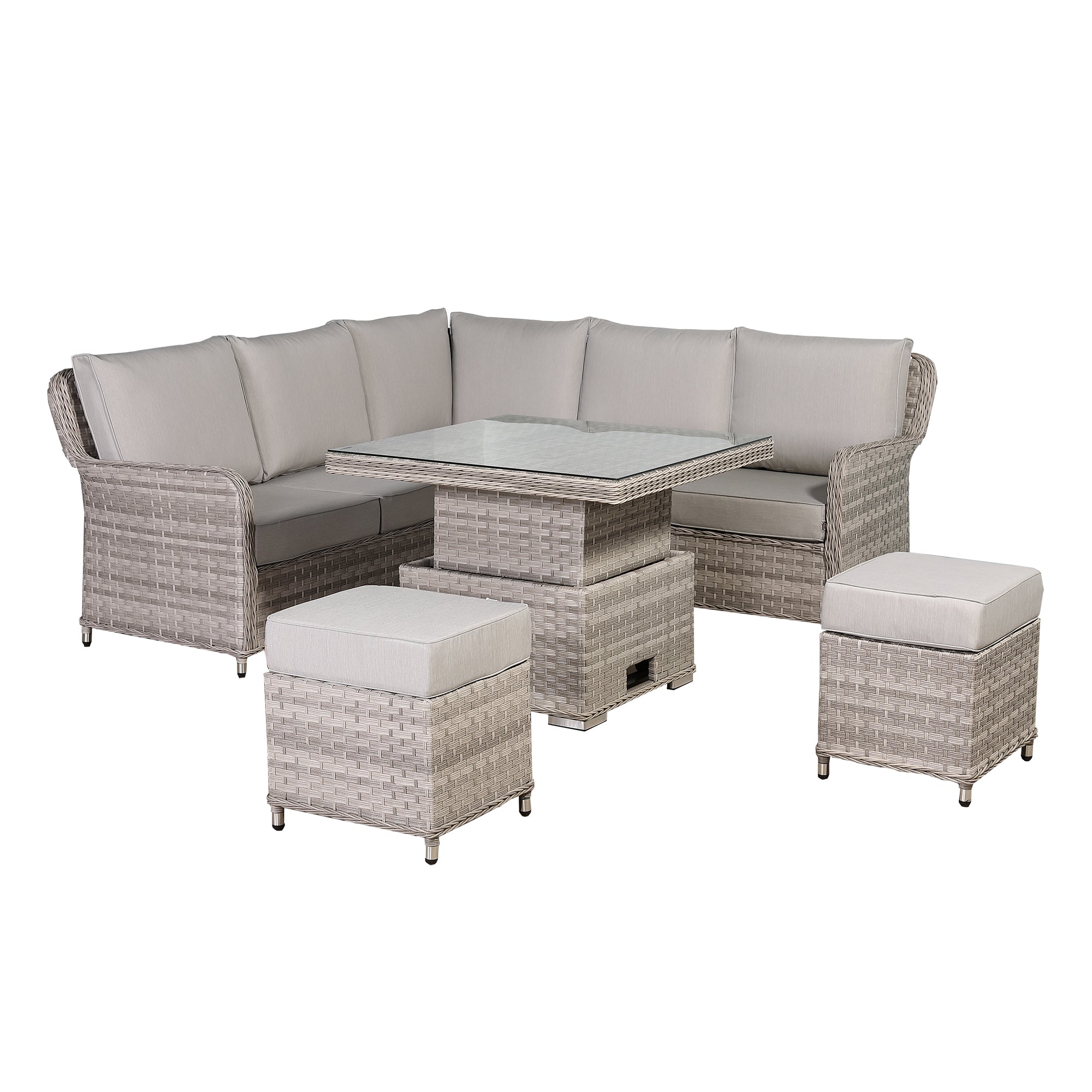 Havana Range Square Corner Sofa Set with Rising Table