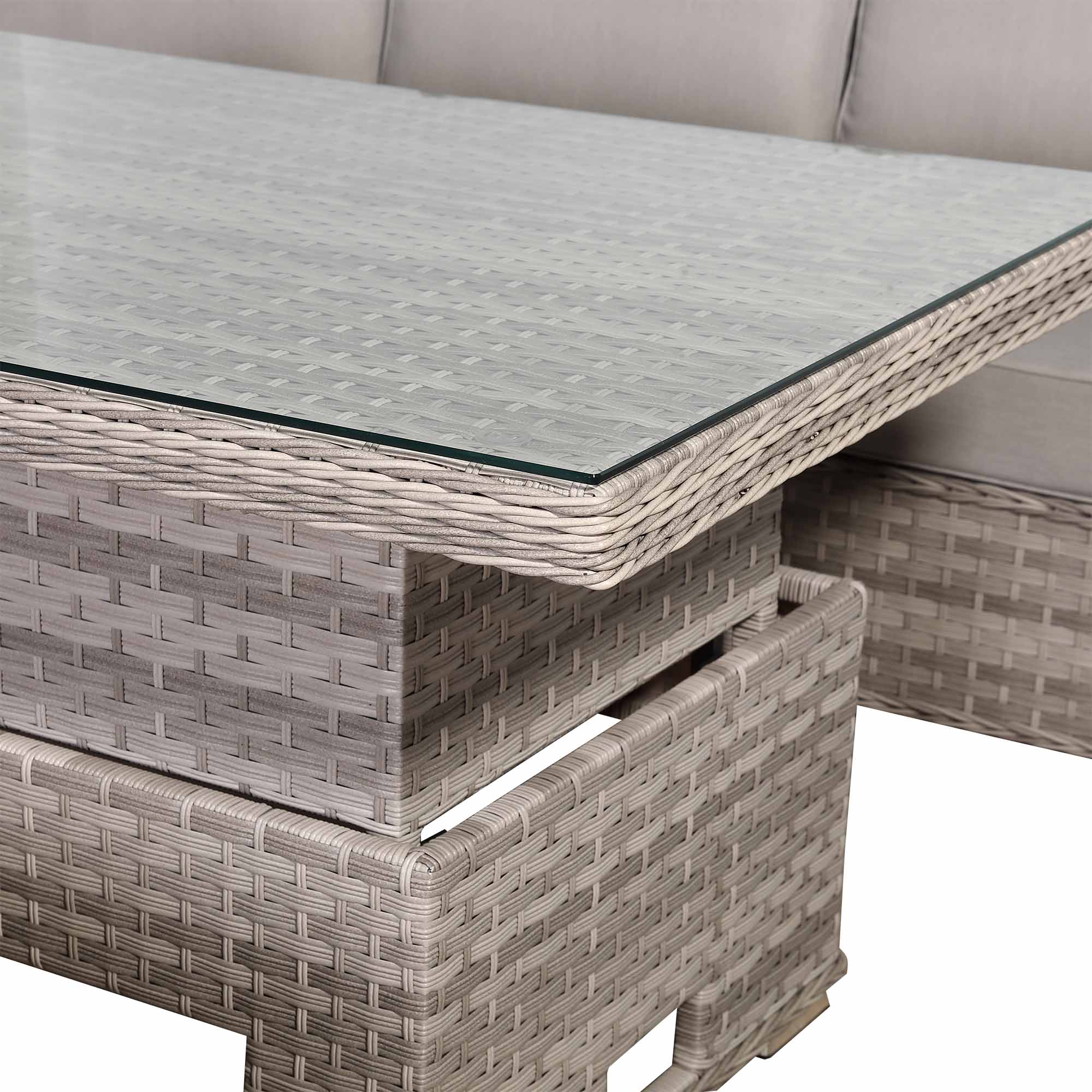 Havana Range High Back Left Hand Corner Sofa  Set with Rising Table