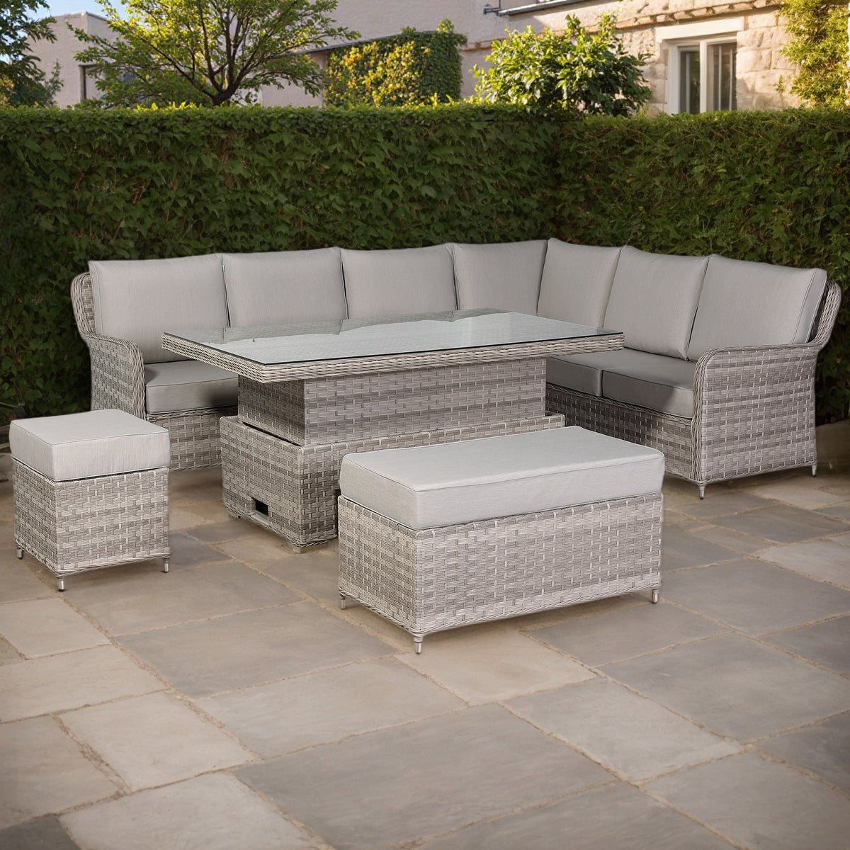 Sofa Aid Rising Havana Range High Back Right Hand Corner Sofa Set with Rising Table