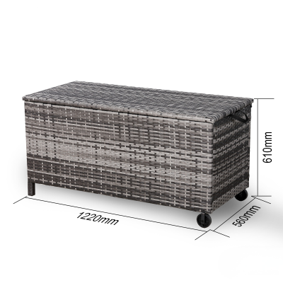 Dario Range Large Storage Box  in Grey / Brown Rattan Weave