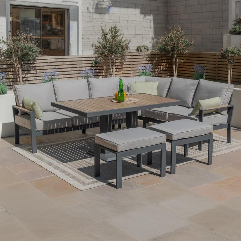 Titan High Back Range Right Hand Corner Sofa Set Aluminium Frame