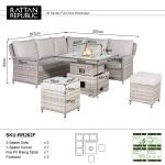 Havana Range Square Corner Sofa Set with Fire Pit Rising Table