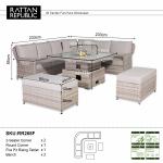 Havana Range Round Corner Sofa Set with Fire Pit Rising Table