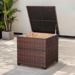 Dario Range Square Storage Box in Grey Rattan Weave