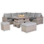 Aurora Range High Back Right Hand Corner Sofa Set with Fire Pit Rising Table