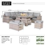 Aurora Range High Back Left Hand Corner Sofa Set with Fire Pit Rising Table