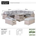 Aurora Range Large Round Corner Sofa Set with Rising Table