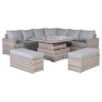 Aurora Range Large Round Corner Sofa Set with Rising Table