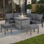 Titan Range Square Corner Sofa Set with Fire Pit Table