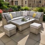Havana High Back Right Hand Corner Sofa Set with Rising Table